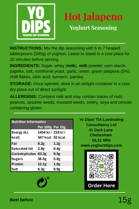 Hot Jalapeno Yoghurt Seasoning