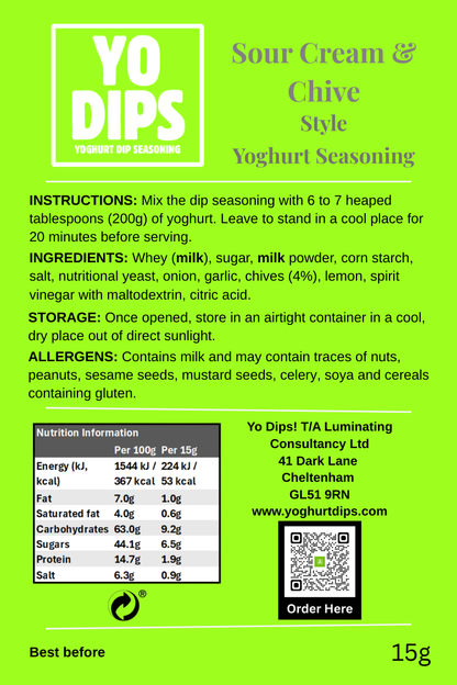 Sour Cream & Chive Style Yoghurt Seasoning
