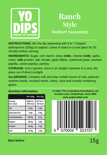 Ranch Style Yoghurt Seasoning