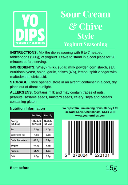 Sour Cream & Chive Style Yoghurt Seasoning